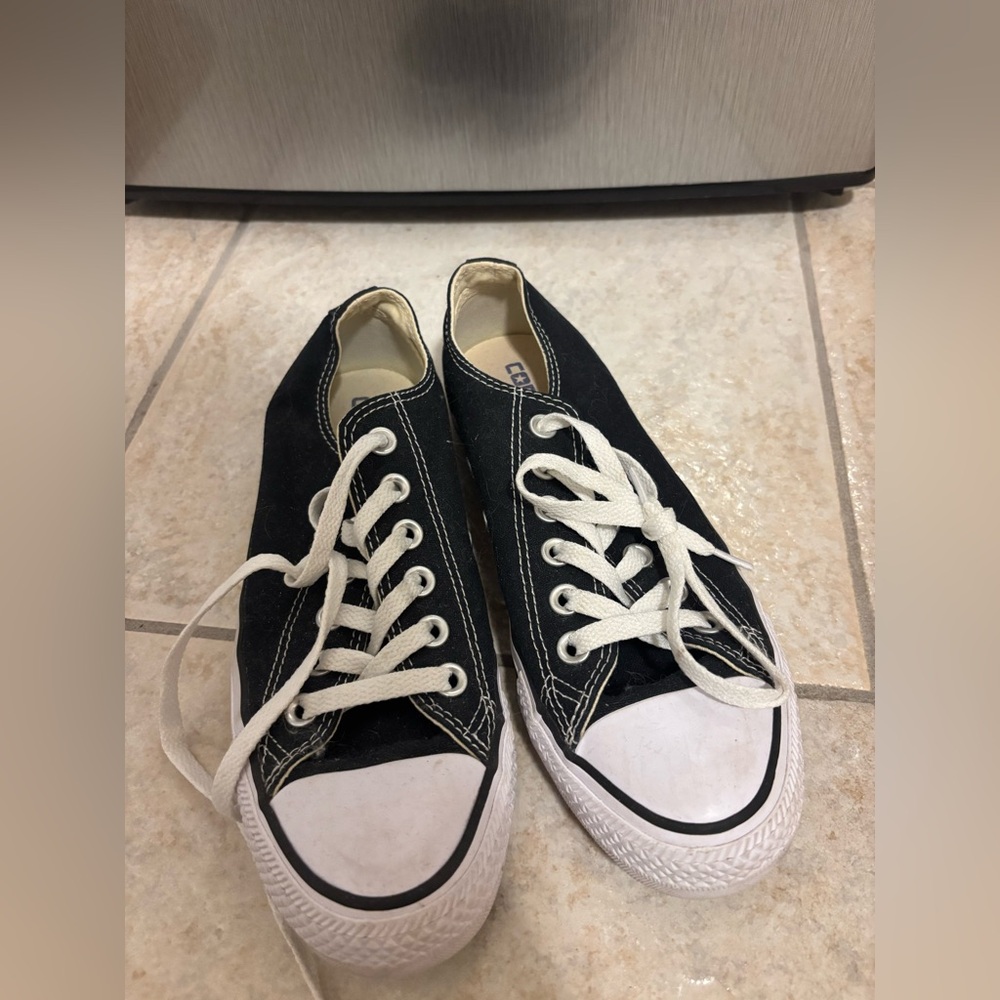 Converse Black and White Low-Top Canvas Sneakers